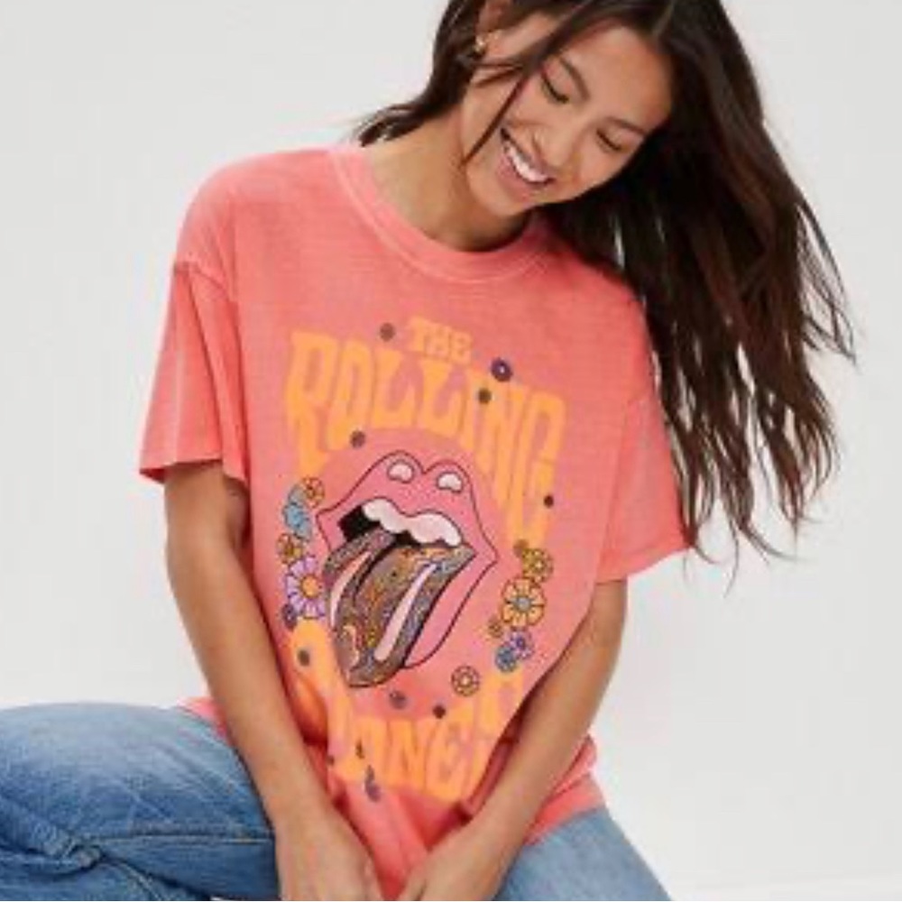 American Eagle Oversized Rolling Stones Graphic Tee